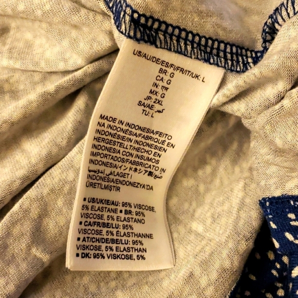 Amazon Essentials Cap-Sleeve Faux-Wrap Dress Navy with Dots Size L - Picture 7 of 8